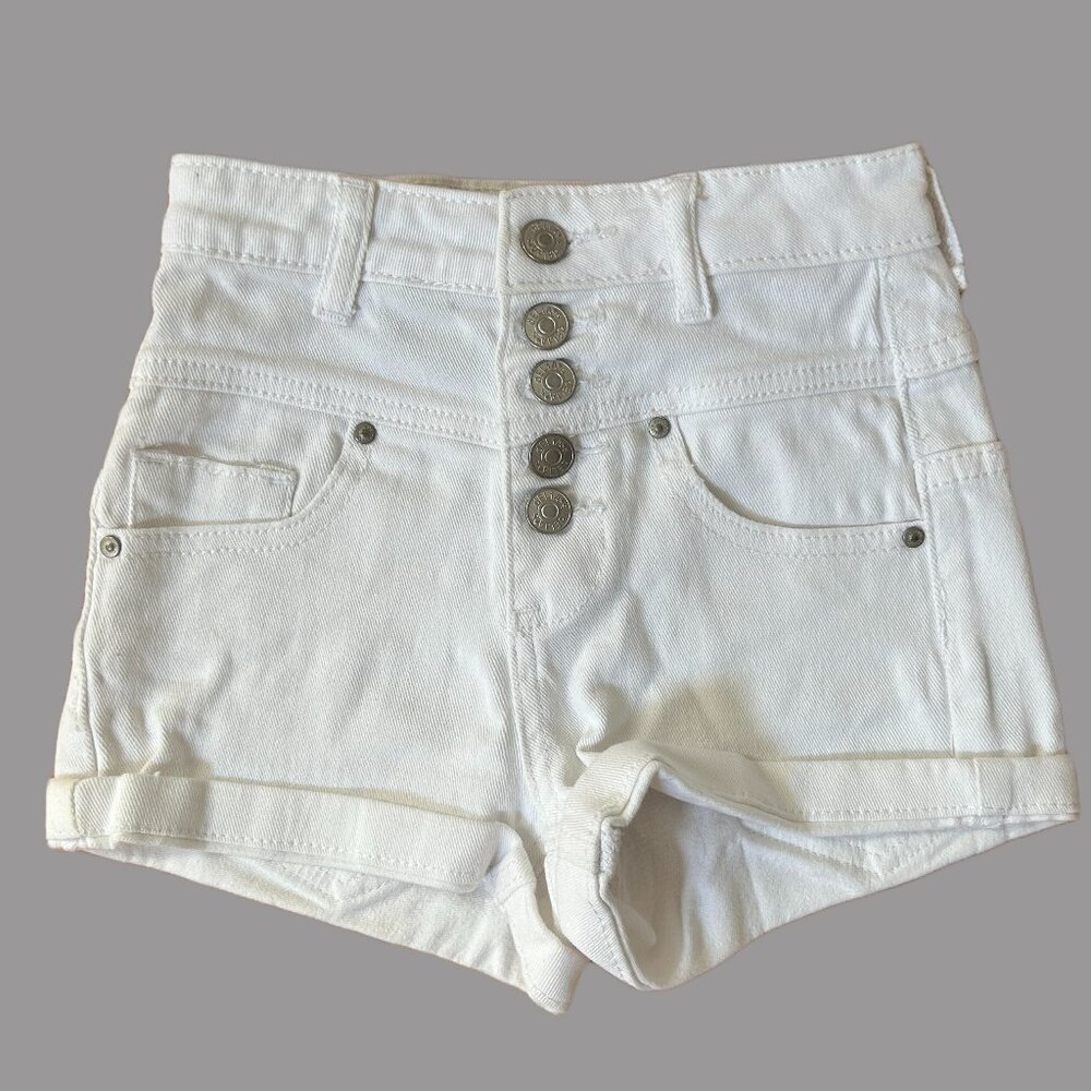 DELIAS WHITE CUFFED SHORTS JUNIORS SIZE 00